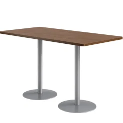 Café au lait Bar Height Rectangular Table with Pedestal Base - 72