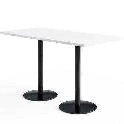 Café au lait Bar Height Rectangular Table with Pedestal Base - 72
