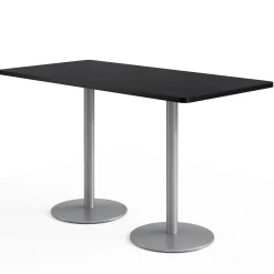 Café au lait Bar Height Rectangular Table with Pedestal Base - 72