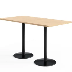 Café au lait Bar Height Rectangular Table with Pedestal Base - 72