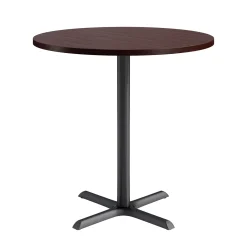 Café au lait Bar Height Round Table with X-Base - 42