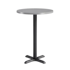 Café au lait Bar Height Round Table with X-Base - 30