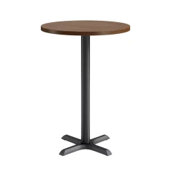 Café au lait Bar Height Round Table with X-Base - 30