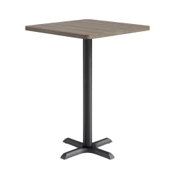 Café au lait Bar Height Square Table with X-Base - 30