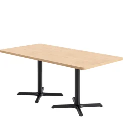 Café au lait Standard Height Rectangular Table with X Base - 72