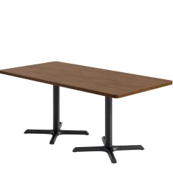 Café au lait Standard Height Rectangular Table with X Base - 72