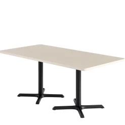 Café au lait Standard Height Rectangular Table with X Base - 72