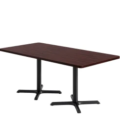 Café au lait Standard Height Rectangular Table with X Base - 72