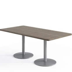 Café au lait Standard Height Rectangular Table with Pedestal Base - 72