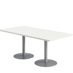 Café au lait Standard Height Rectangular Table with Pedestal Base - 72