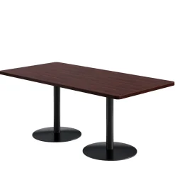 Café au lait Standard Height Rectangular Table with Pedestal Base - 72