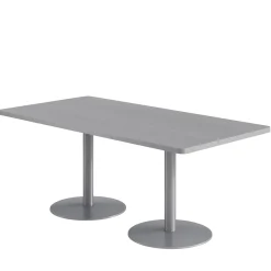 Café au lait Standard Height Rectangular Table with Pedestal Base - 72