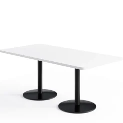 Café au lait Standard Height Rectangular Table with Pedestal Base - 72
