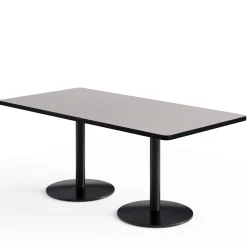 Café au lait Standard Height Rectangular Table with Pedestal Base - 72