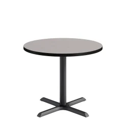 Café au lait Standard Height Round Table with X-Base - 36"W