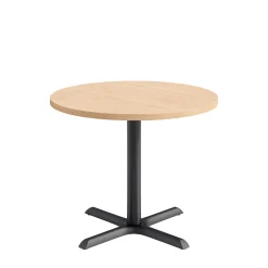 Café au lait Standard Height Round Table with X-Base - 36