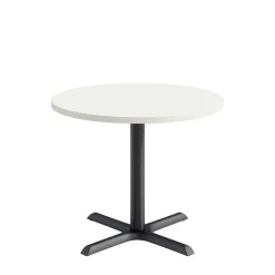 Café au lait Standard Height Round Table with X-Base - 36