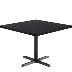 Café au lait Standard Height Square Table with X-Base - 48