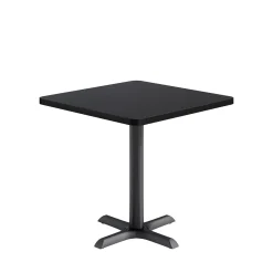 Café au lait Standard Height Square Table with X-Base - 30"W