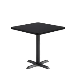 Café au lait Standard Height Square Table with X-Base - 30