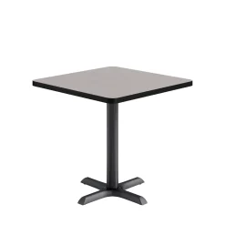 Café au lait Standard Height Square Table with X-Base - 30
