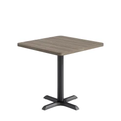 Café au lait Standard Height Square Table with X-Base - 30
