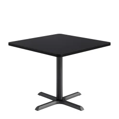Café au lait Standard Height Square Table with X-Base - 36