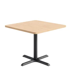 Café au lait Standard Height Square Table with X-Base - 36