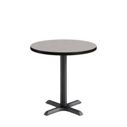 Café au lait Standard Height Round Table with X-Base - 30