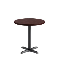 Café au lait Standard Height Round Table with X-Base - 30
