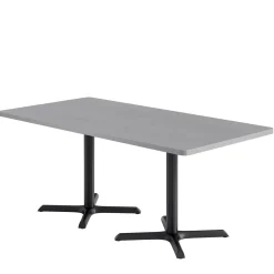 Café au lait Standard Height Rectangular Table with X Base - 72"W x 30"D