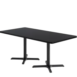 Café au lait Standard Height Rectangular Table with X Base - 72"W x 30"D