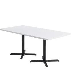 Café au lait Standard Height Rectangular Table with X Base - 72