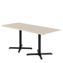 Café au lait Standard Height Rectangular Table with X Base - 72