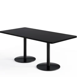 Café au lait Standard Height Rectangular Table with Pedestal Base - 72"W x 36"D