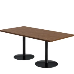 Café au lait Standard Height Rectangular Table with Pedestal Base - 72