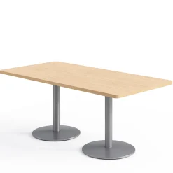 Café au lait Standard Height Rectangular Table with Pedestal Base - 72