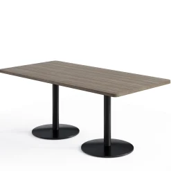 Café au lait Standard Height Rectangular Table with Pedestal Base - 72