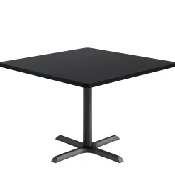 Café au lait Standard Height Square Table with X-Base - 42"W