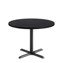 Café au lait Standard Height Round Table with X-Base - 42