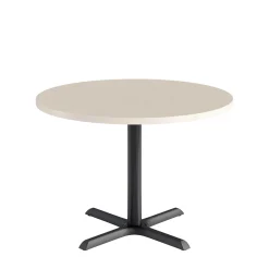Café au lait Standard Height Round Table with X-Base - 42