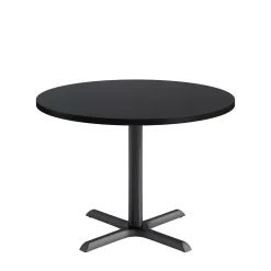 Café au lait Standard Height Round Table with X-Base - 48"W