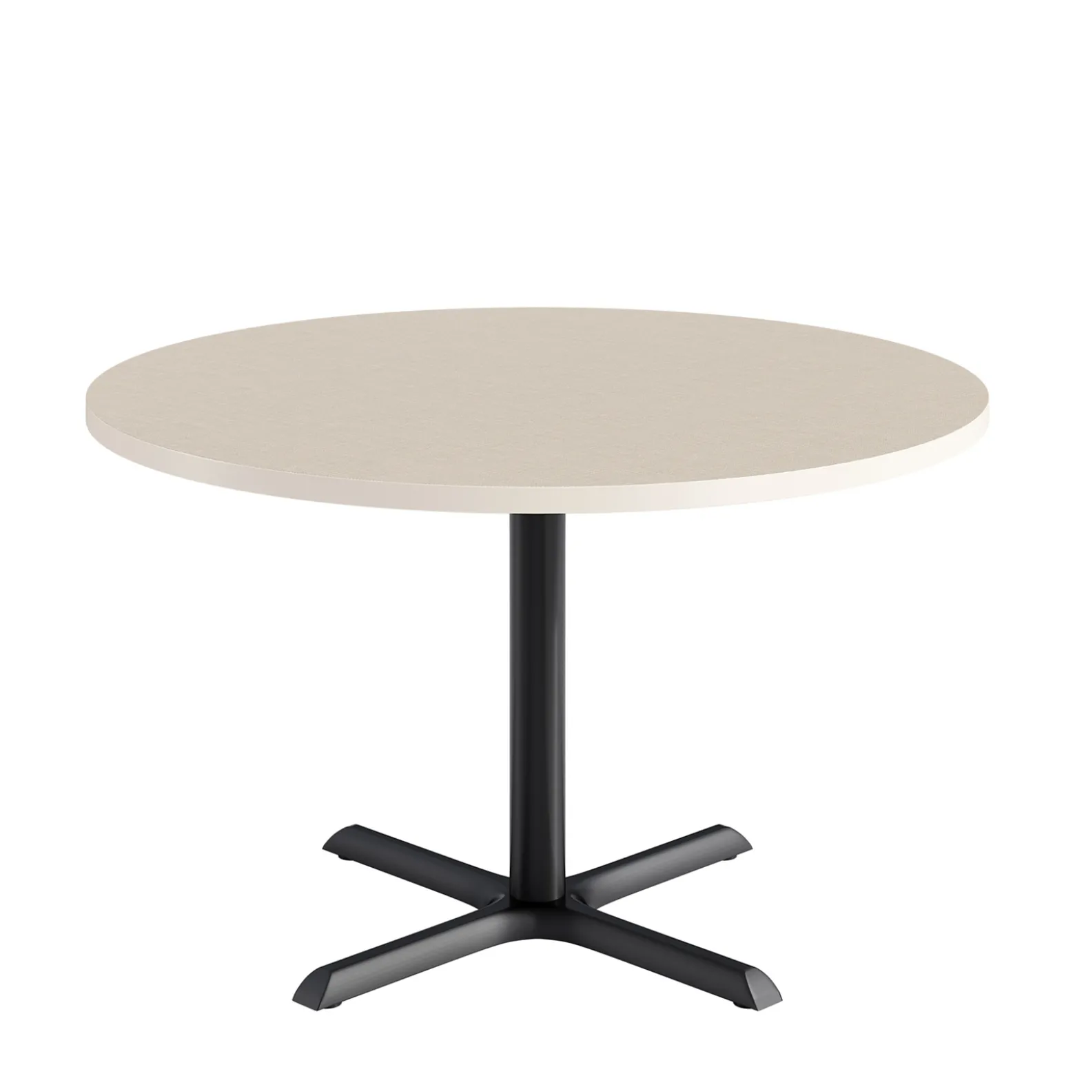 Café au lait Standard Height Round Table with X-Base - 48"W