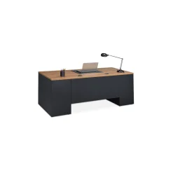 Carbon Executive Steel Desk and Credenza Set