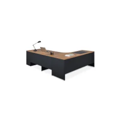 Carbon L-Shaped Steel Desk and Hutch with Right Return - 72