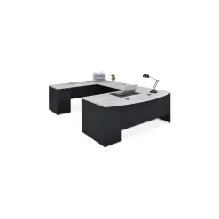 Carbon Reversible Bowfront Steel U-Desk - 72