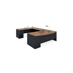 Carbon Reversible Bowfront Steel U-Desk - 72
