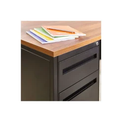 Carbon Reversible L-Shaped Steel Desk with Center Drawer - 66