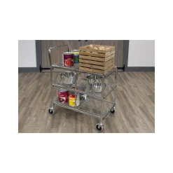 Carts Three-Shelf Collapsible Wire Utility Cart - 37"H x 31"W x 19"D
