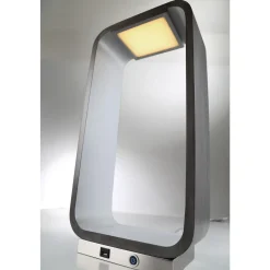 Charcoal Gray LED Table Lamp with USB Port